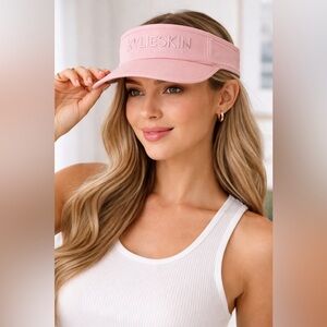 Kylie Skin Pink Visor Hat Adjustable Logo Embroidered Summer Sport Women